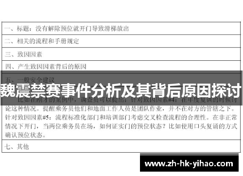 魏震禁赛事件分析及其背后原因探讨